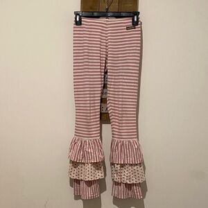Matilda Jane Pink Striped Ruffle Leggings
